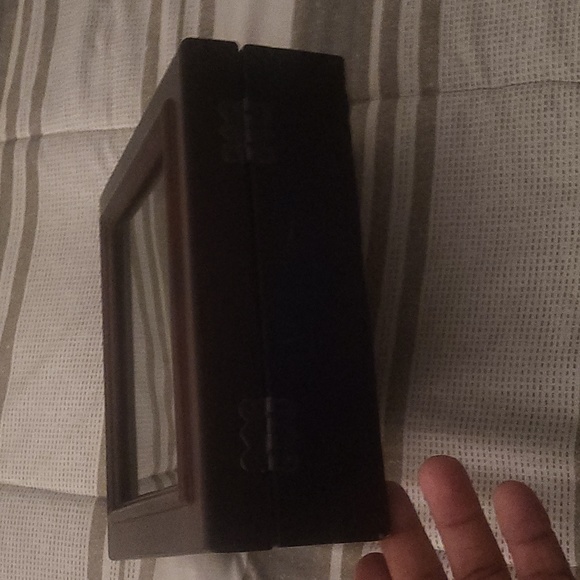 Jewelry Box Wooden Hinged Glass Top Velvet Interior - Picture 3 of 4